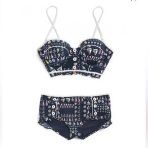 SPERRY Women's Nautical Print Midkini Top AND Retro Bottoms